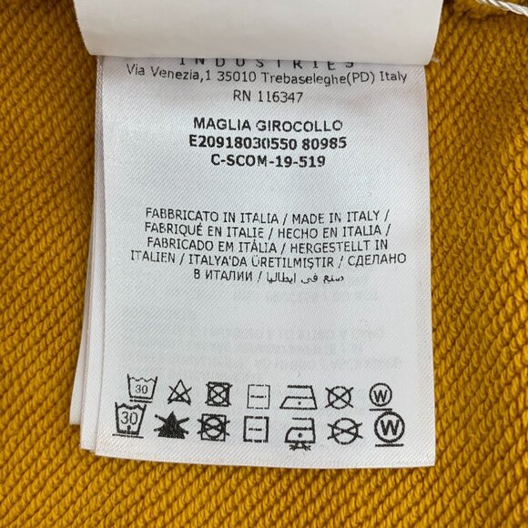Moncler Mustard Yellow Crewneck Sweatshirt With Skull Graphic & Logo Patch - Picture 8 of 8